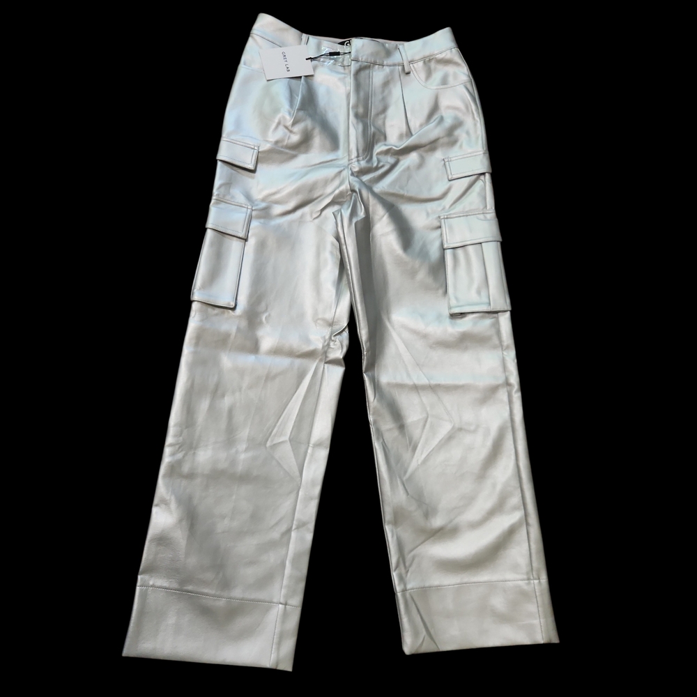 GREY LAB Silver Metallic Pants